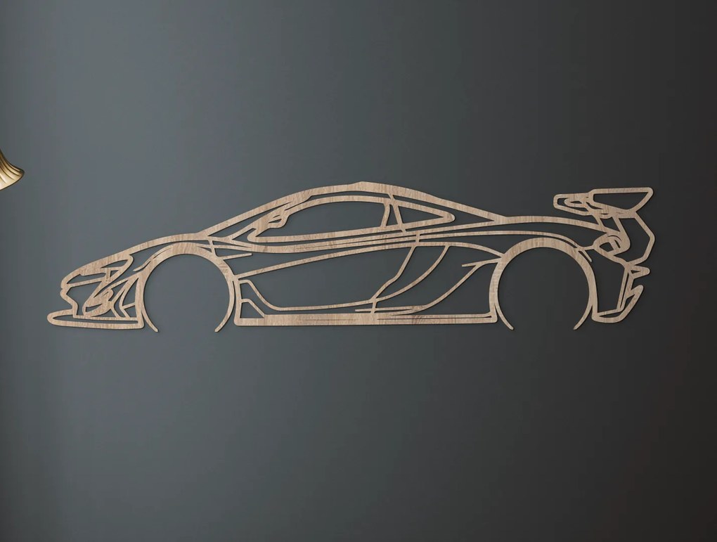 drevko Drevený obraz McLaren P1 GTR Rozmer obrazu: 21,5 x 86 cm, Farba dekorácie: Čierna
