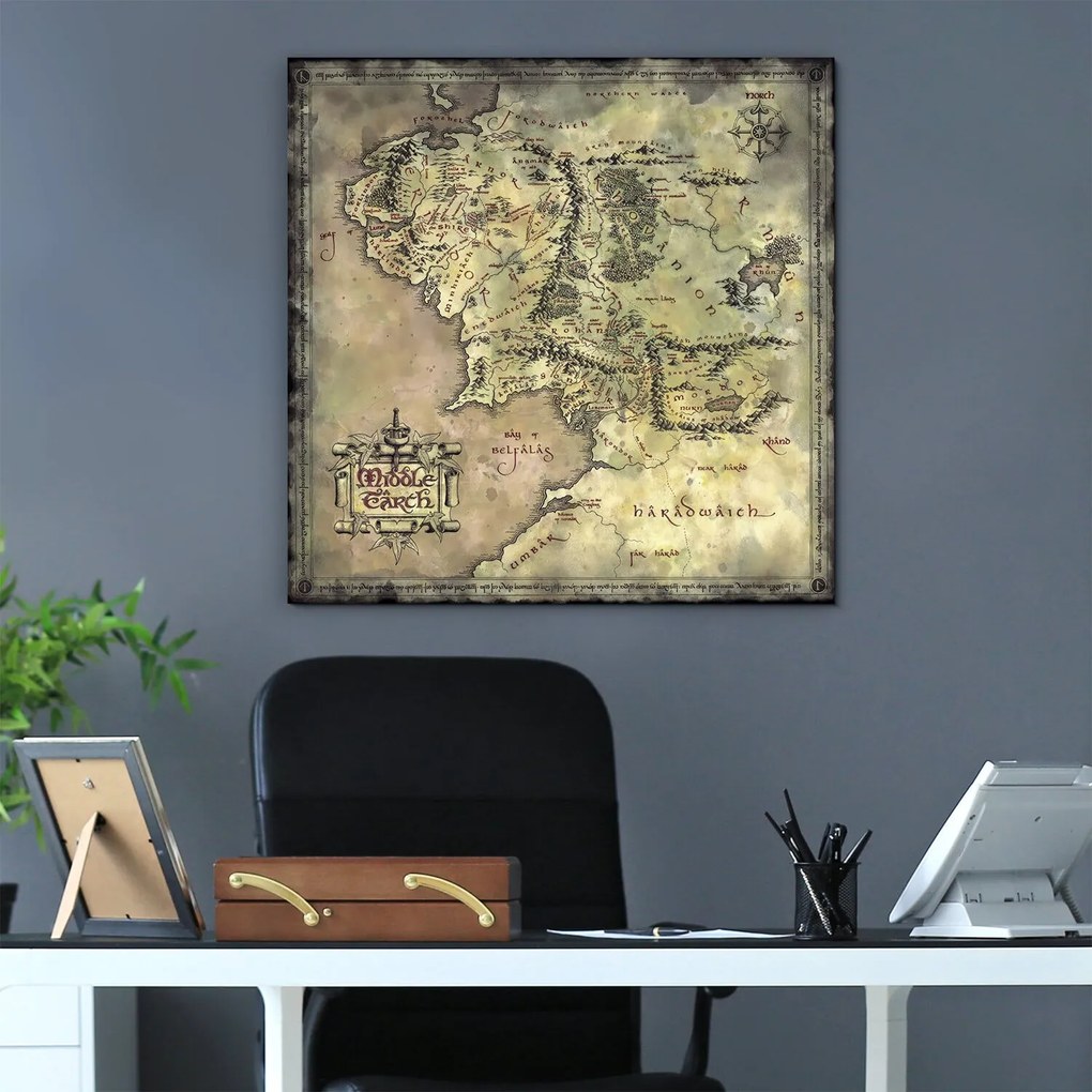 DUBLEZ | Drevený obraz - Mapa Stredozeme