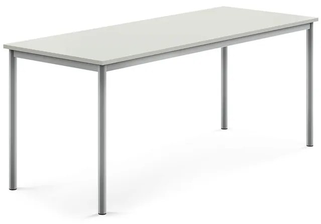 Stôl SONITUS, 1800x700x720 mm, HPL - šedá, strieborná
