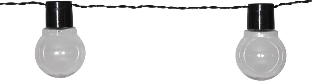 STAR TRADING Vonkajšia svetelná LED reťaz na solárne napájanie Black Partaj – 10 žiaroviek