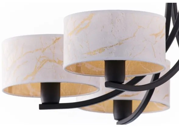 Jupiter 2105 - Závesný luster na reťazi ARTHUR 6xE27/15W/230V biela/čierna/mramorový dekor
