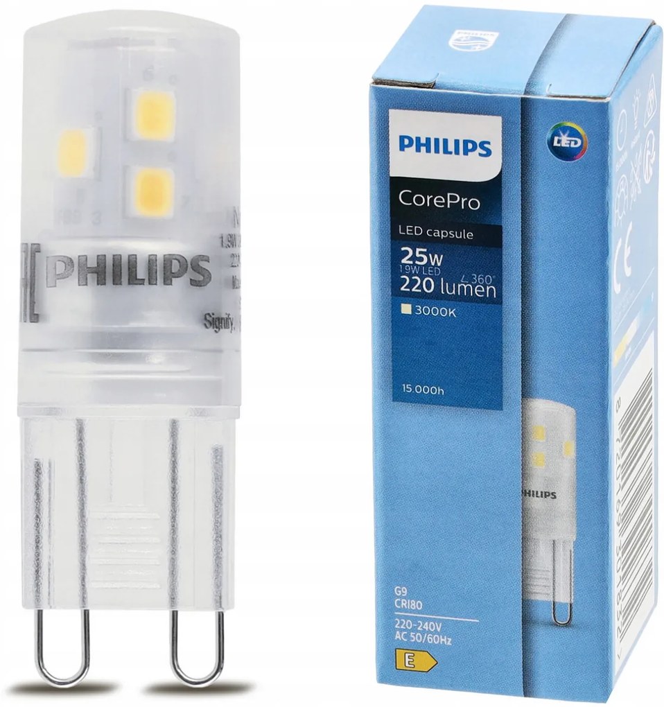PHILIPS LED žiarovka - G9 - 1,9 W - 220Lm - teplá biela Corepro Premium