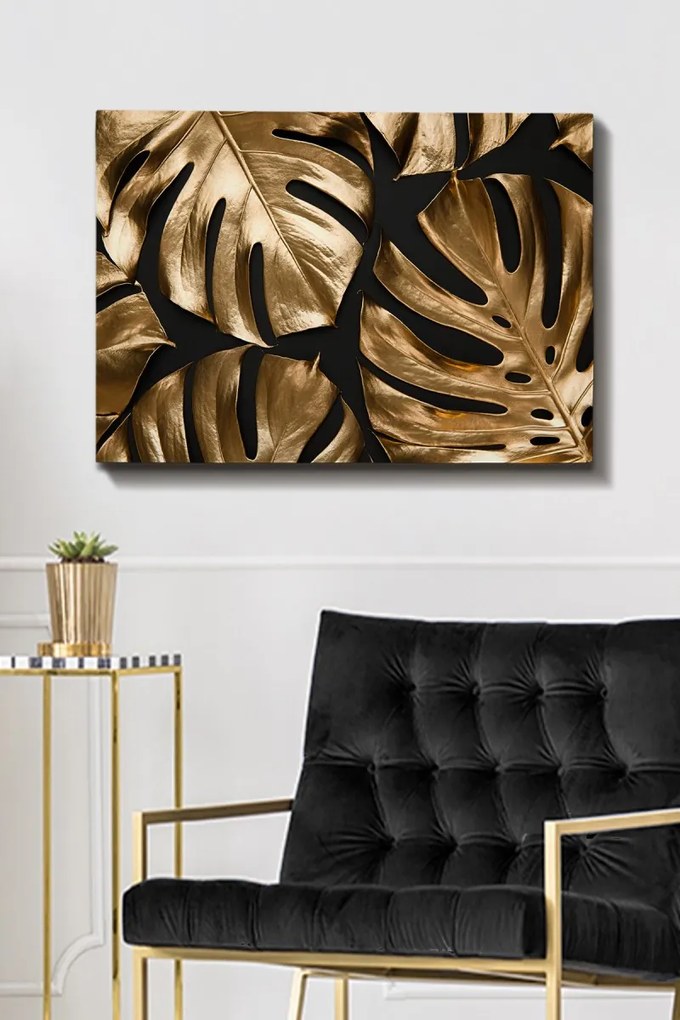 Obraz GOLDEN MONSTERA 70 x 100 cm