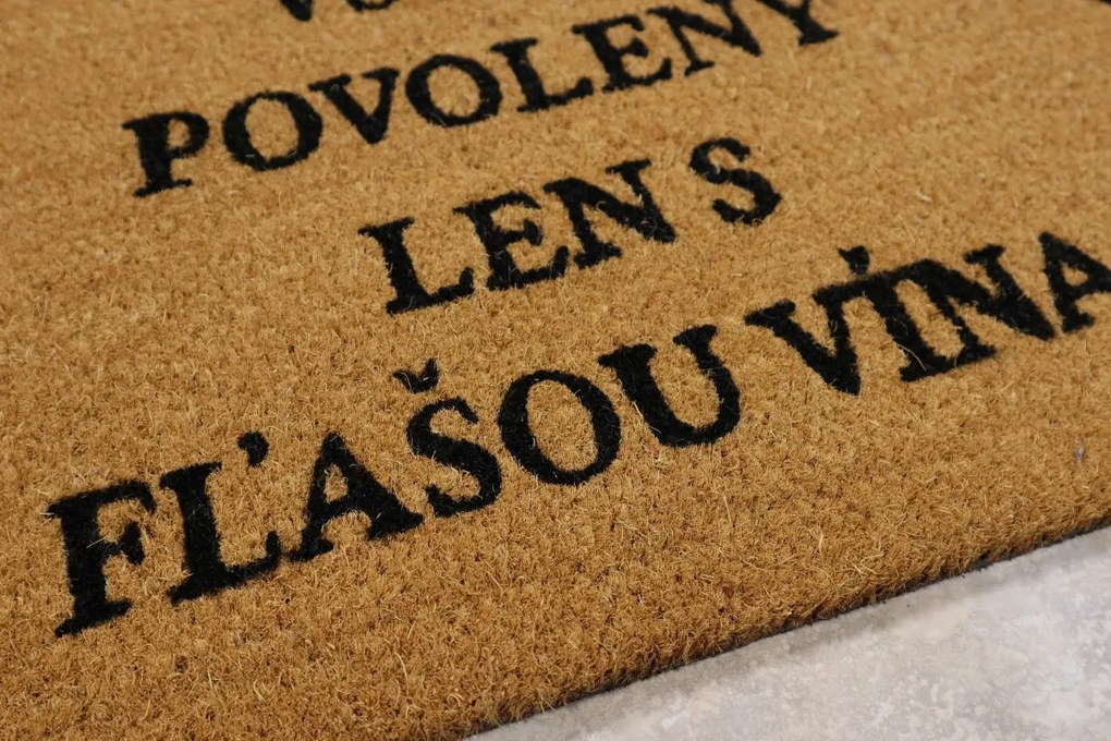 Trade Concept, Rohožka Kokos Ľan s lahví vína - na von aj na doma, 40x60, hnedá, chodba / predsieň