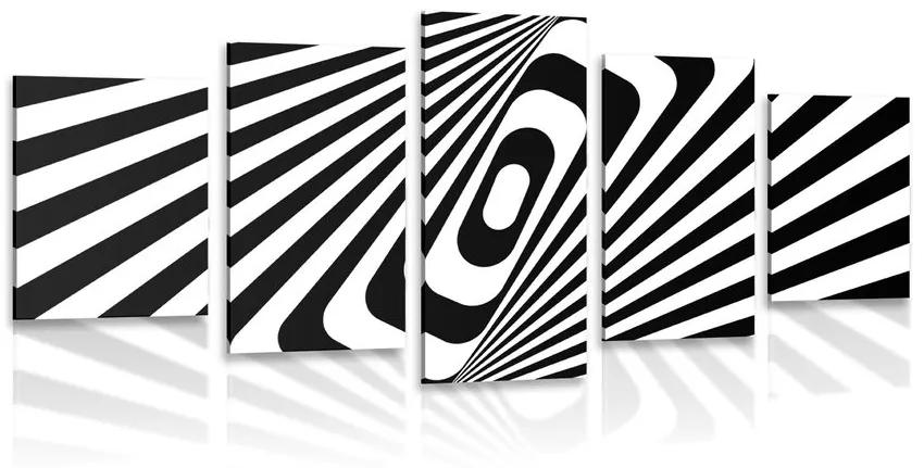 5-dielny obraz čiernobiela ilúzia