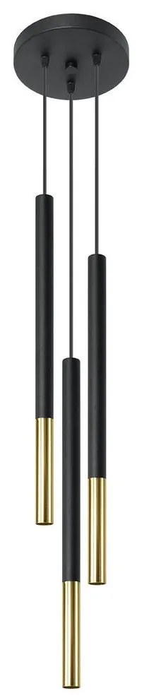 Luster na lanku MOSAIC 3xG9/12W/230V čierna/zlatá