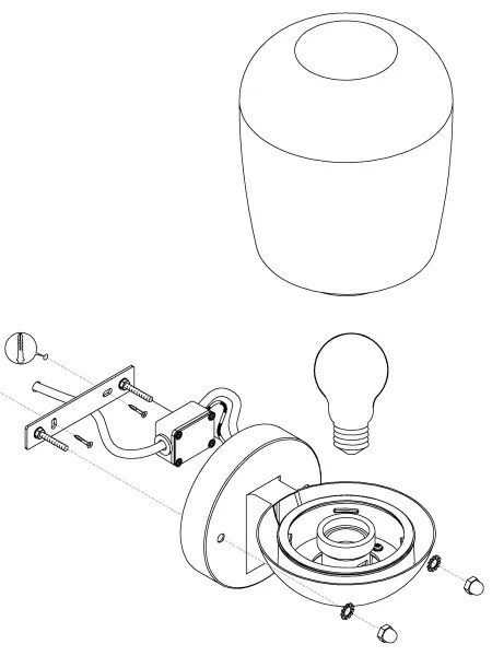 Eglo 98701 - Vonkajšie nástenné svietidlo DONATORI 1xE27/60W/230V IP44