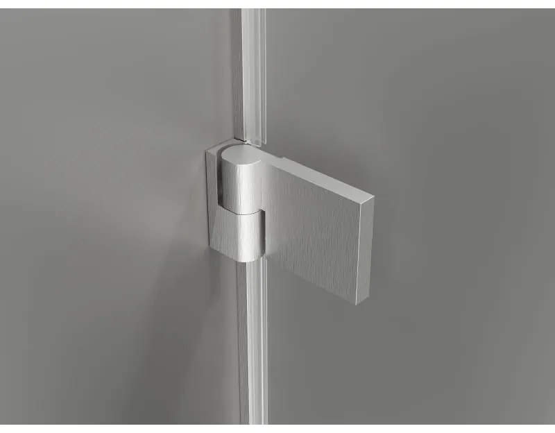 Mexen Lunar-B L výklopný sprchový kút pravý 90 x 80 cm, číre sklo, brúsená oceľ, 832L-090-080-97-00-P