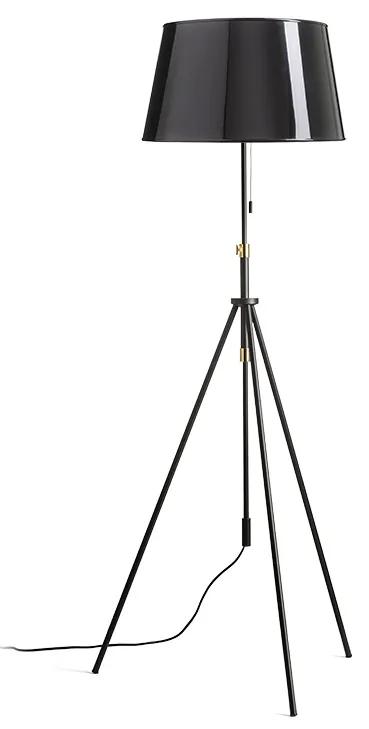 RENDL R14066 LUTON/RIDICK stojanová lampa, dekoratívne lesklá čierna zlatá fólia/čierna/kov