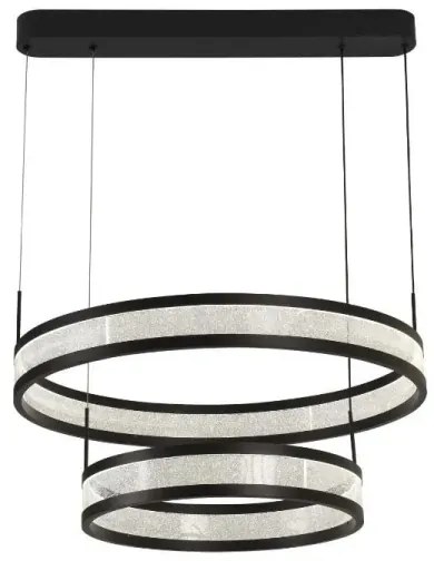 LED Stmievateľný luster na lanku LED/70W/230V čierna + diaľkové ovládanie