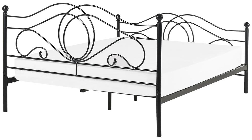 Kovová posteľ 160 x 200 cm čierna LYRA Beliani