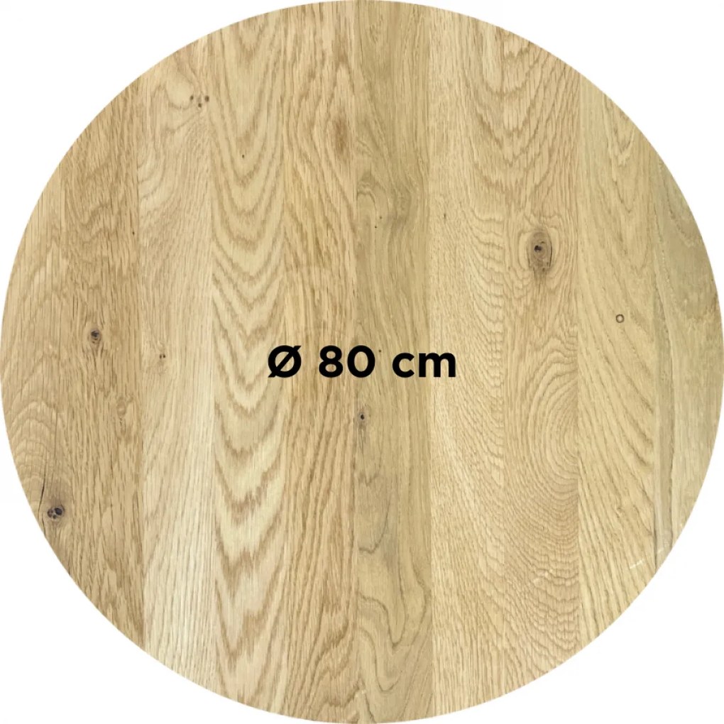 DUBLINO OAK STANDART 25 MM - MASÍVNA STOLOVÁ DOSKA Ø 80 cm