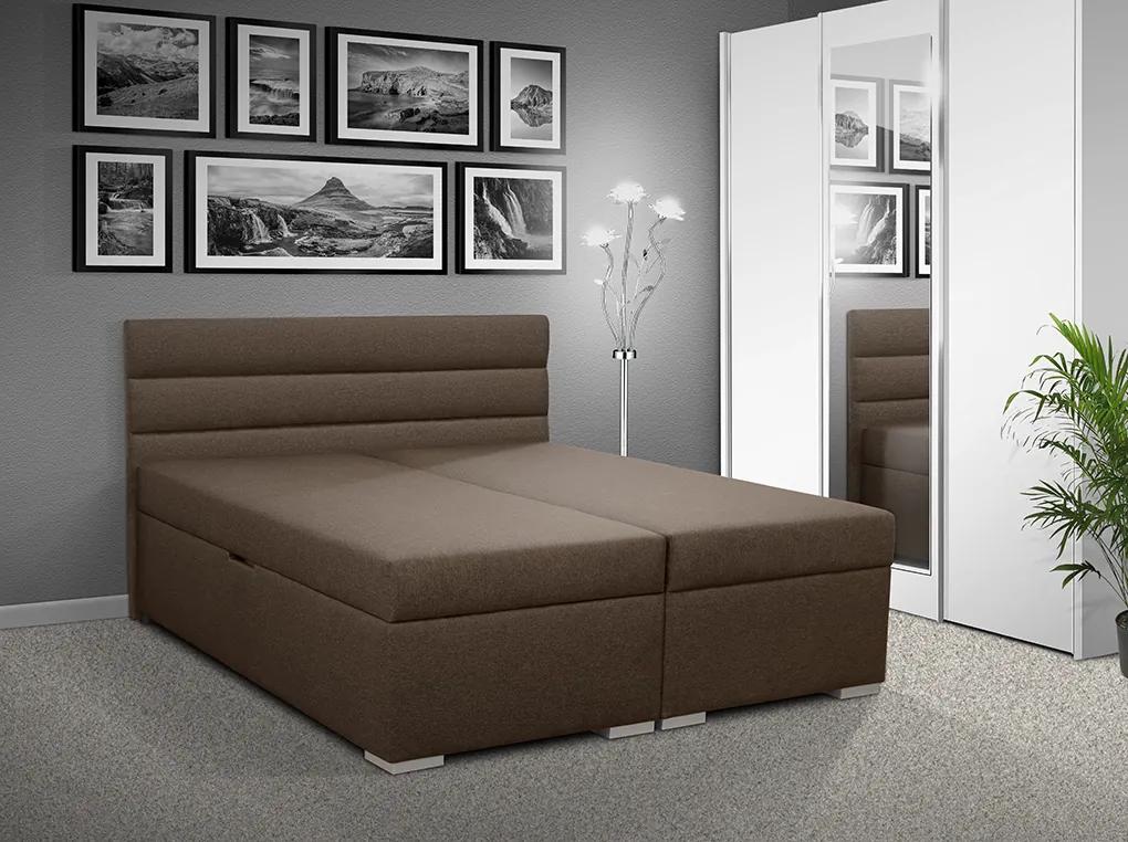 Čalúnená posteľ s úložným priestorom Bolero 180 Typ farebného prevedenia: Savana sivá 05, Typ čela: B