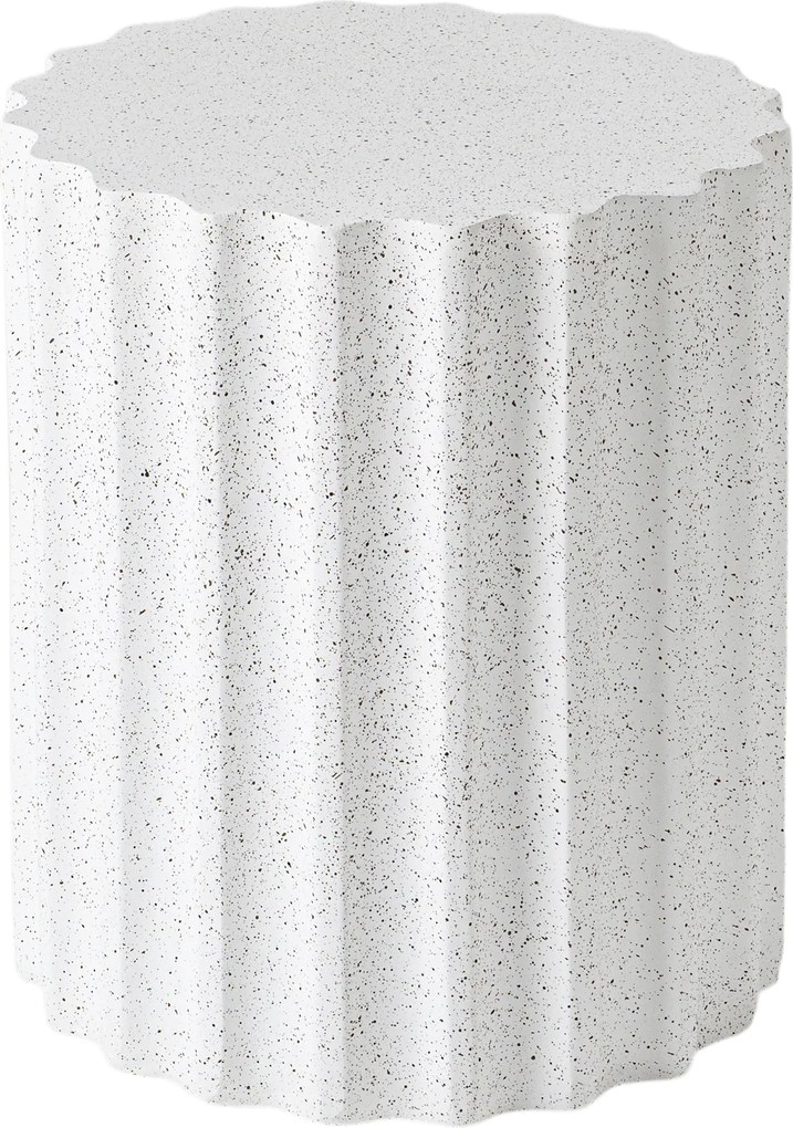 Okrúhly konferenčný stolík Tiaris 41 cm - biele terrazzo