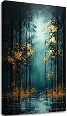 Moderný nástenný dekor Zlatá listová fantázia - PREMIUM ART