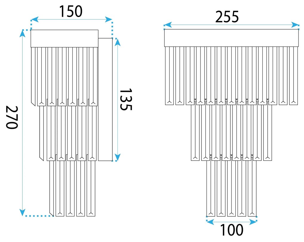 Toolight Toolight, krištáľové nástenné svietidlo, 1xE14, APP1535-1W, zlatá, OSW-06163