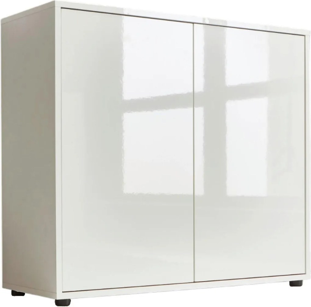 XXXLutz KOMODA, biela, biela s vysokým leskom, 79/73/33 cm MID.YOU - Komody - 001067000501