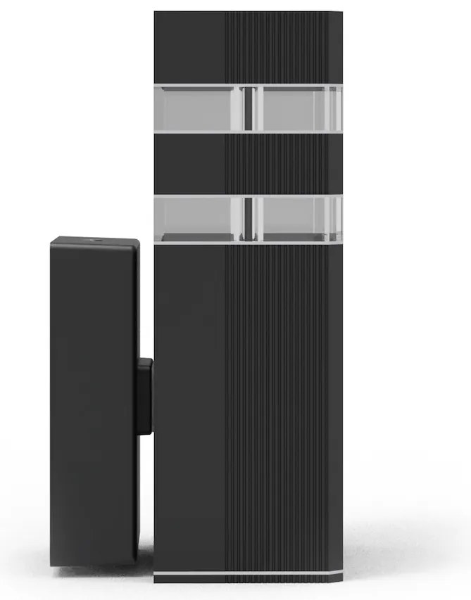 Exteriérové nástenné svietidlo Vini, 1x sklenené/čierne hliníkové tienidlo, (18 cm)