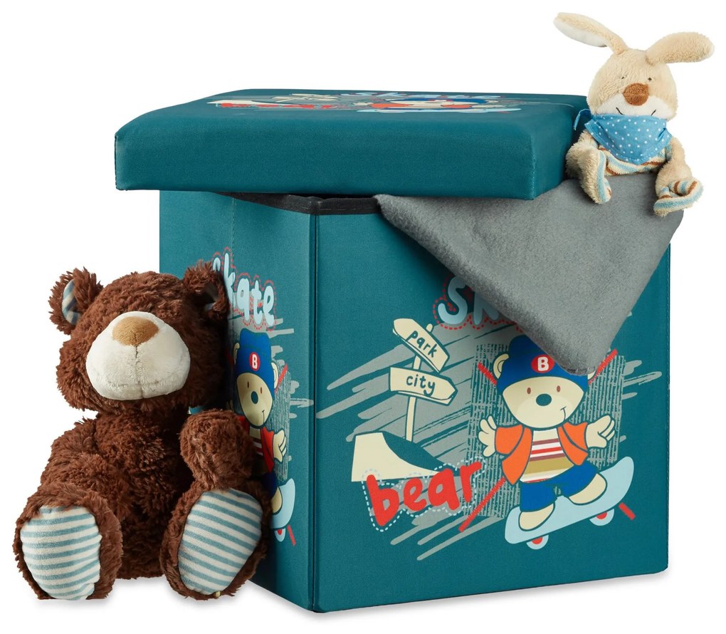 Detská taburetka s úložným priestorom RD21236, medveď