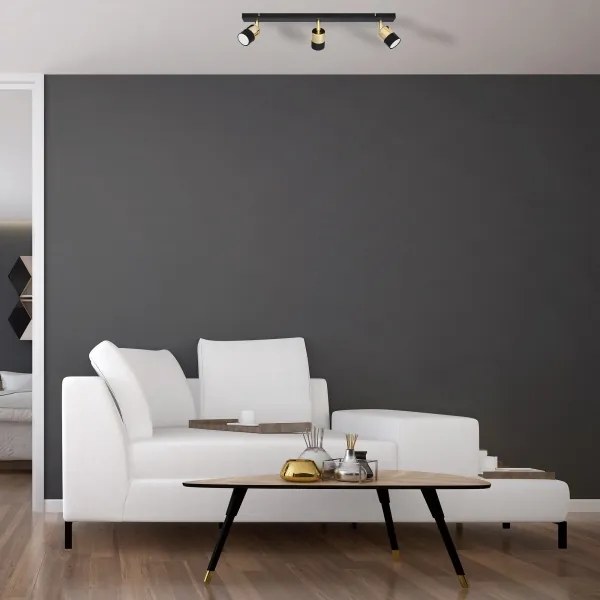 LED Bodové svietidlo TUBSSON 3xGU10/4,8W/230V čierna/zlatá