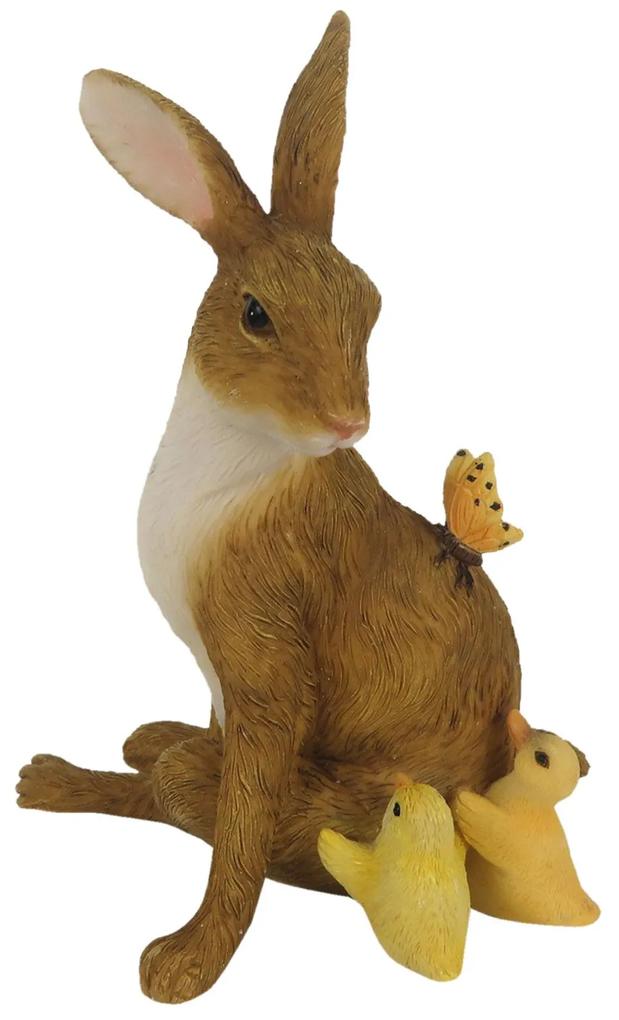 Veľkonočné dekorácie králika s kuriatkami - 10 * 7 * 13 cm