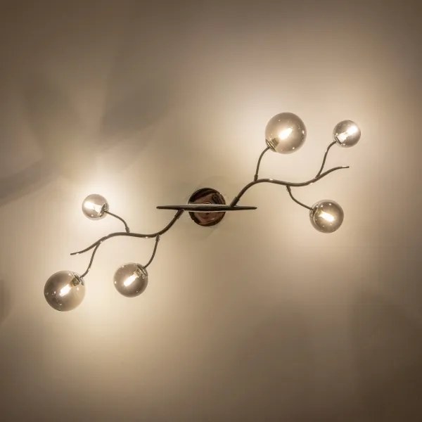 Brilagi - LED Prisadený luster MISTEL 6xG9/3W/230V čierny chróm/dymové