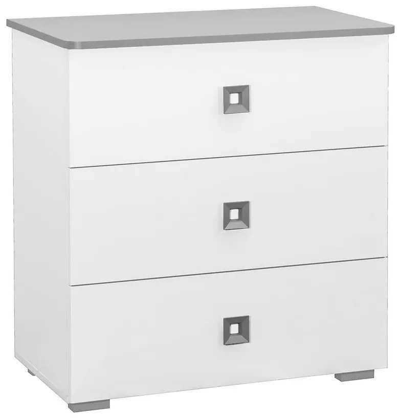 Komoda Bb05  biela+sivá