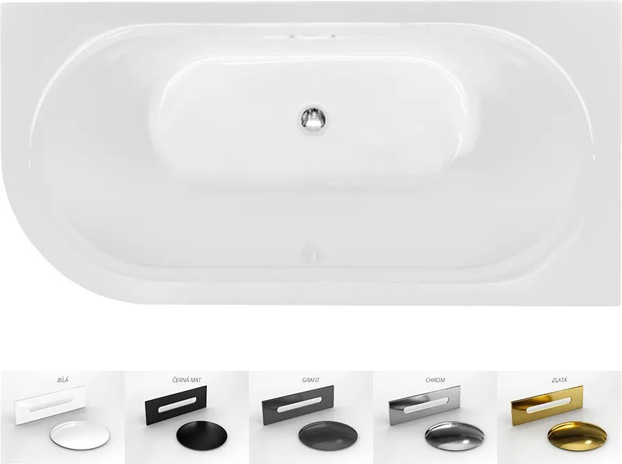 Besco Akrylátová voľne stojaca vaňa Avita A-Line BW CC/SP 150x75 (160x75, 170x75), s prepadom BESCO-Typ výpuste: Alcaplast Click-Clack so štrbinovým …