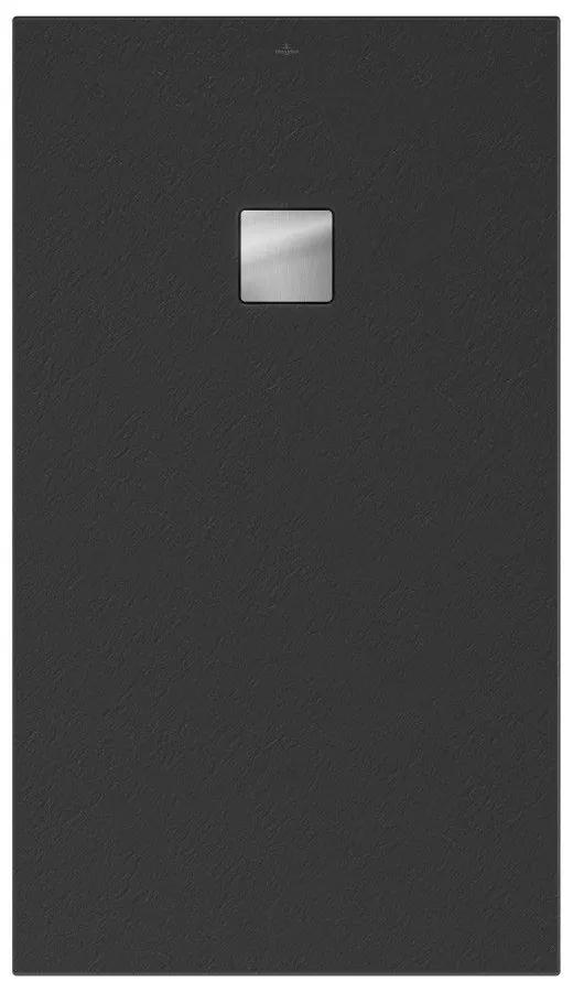 VILLEROY &amp; BOCH Planeo obdĺžniková sprchová vanička akrylátová, s technológiou RockLite, štandardný model, protišmyk (A), 1400 x 800 x 40 mm, Nature Anthracite, UDA1480PLA2V-1N