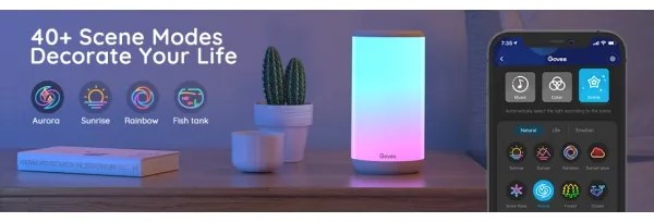 Govee - LED RGBIC Stmievateľná stolná lampa AURA 2 2200-6500K Wi-Fi Matter