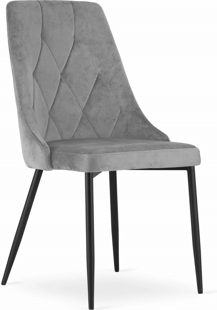 Set 2 stoličiek IMOLA - sivý zamat / čierne nohy