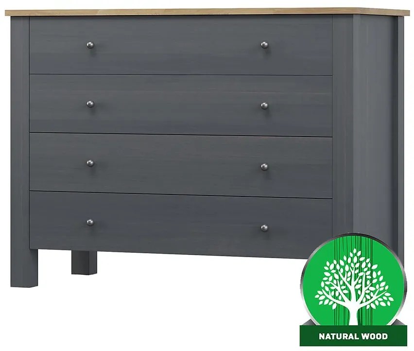 Komoda Oskar 4s 90x40x90 Šedá