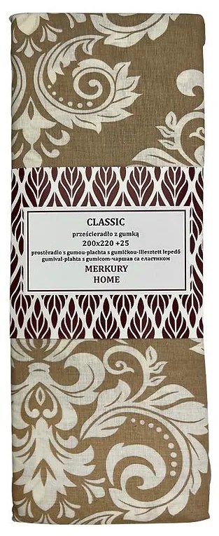 Napínacia plachta Classic bavlna ecru/béžová 220x200 + 25 Merkury Home
