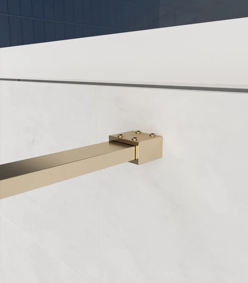 Erga Paris, sprchová zástena Walk-In 60x200 cm, 8mm šedé sklo, zlatý matný profil, ERG-V02-PARIS-060x200-GR-GB