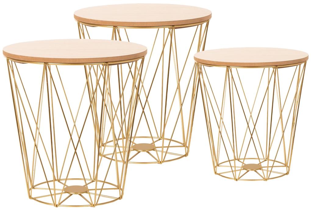 Dekorstudio Dekoračný stolík Twins zlatý M