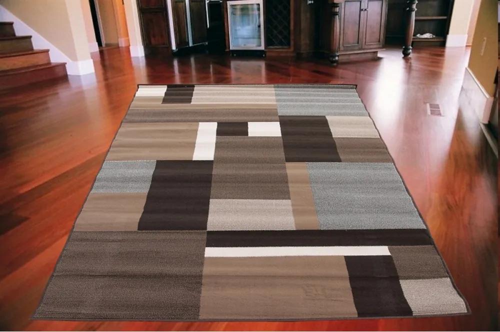 Kusový koberec PP Tetris hnedý, Velikosti 160x230cm | BIANO