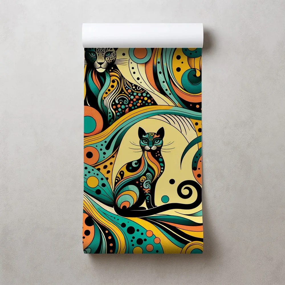 Fototapeta farebné abstraktné mačky