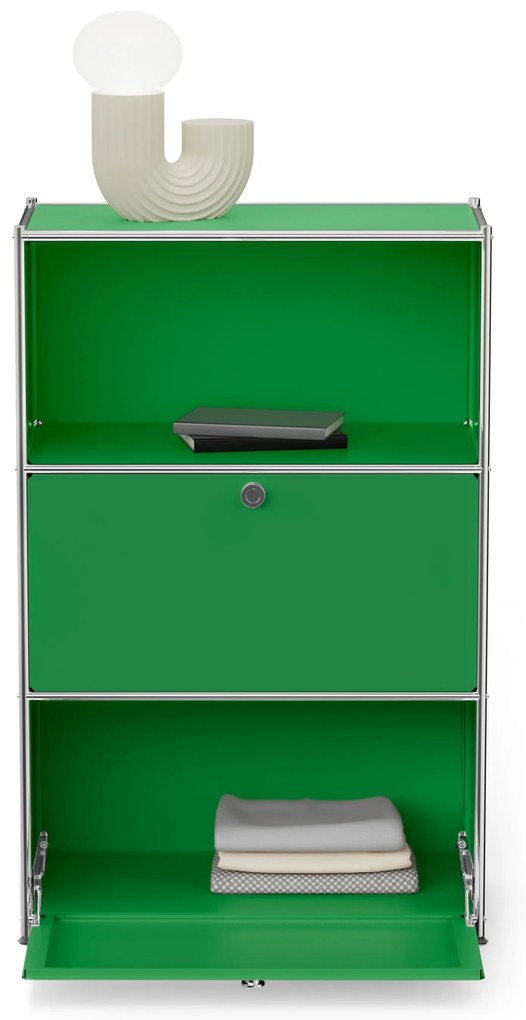 Komoda Kovová komoda »CN3« s výklopnými priečinkami, zelená
