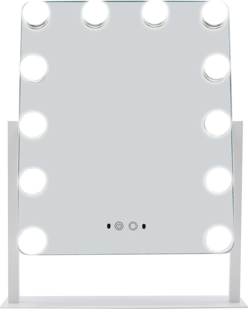 Bezdoteku Hollywood zrkadlo s LED žiarovka HZ1 veľké biele