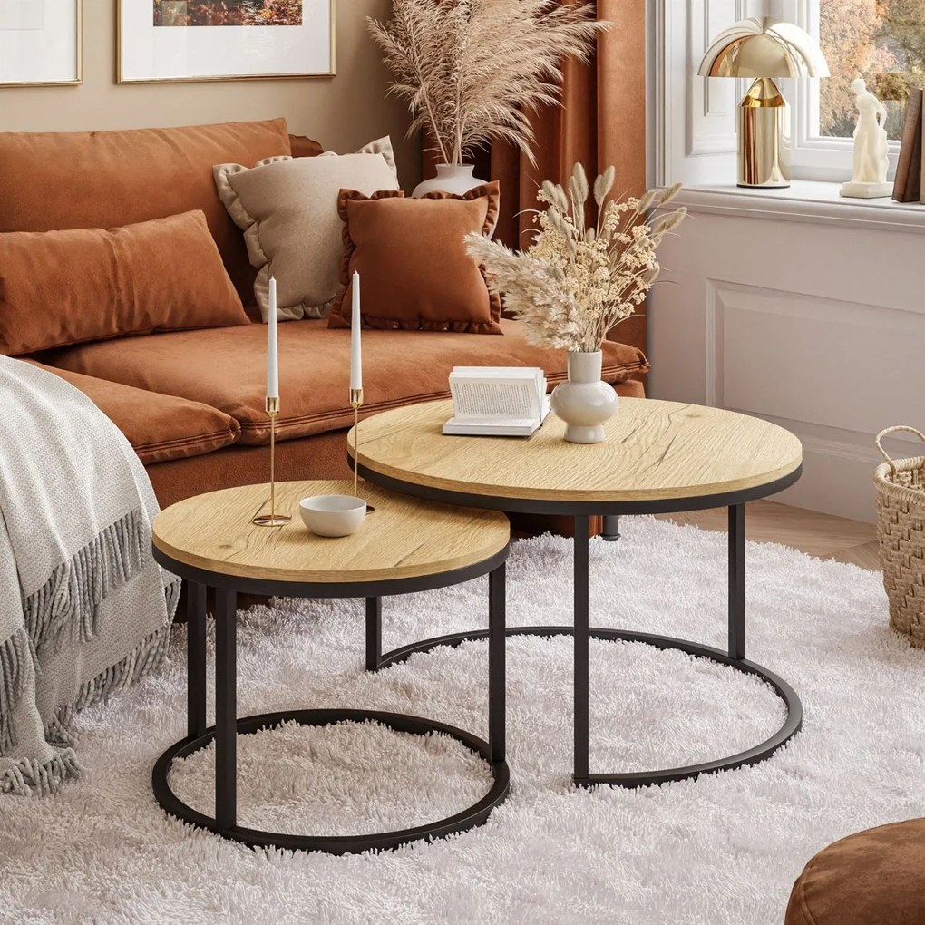 KONFERENČNÝ STOLÍK DIJON 2v1 SVETLÝ DUB + ČIERNY PODSTAVEC