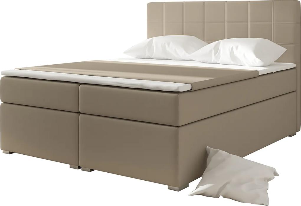 Čalúnená manželská posteľ s úložným priestorom Anzia 140 - béžová