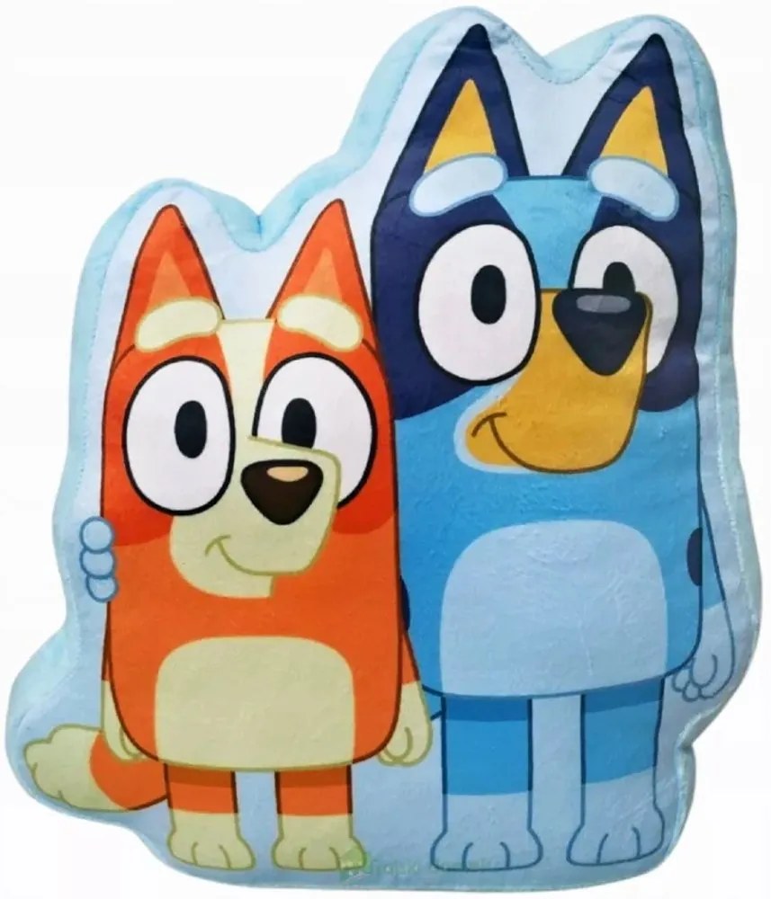 Tvarovaný 3D vankúšik Bluey a Bingo - 28 x 34 cm
