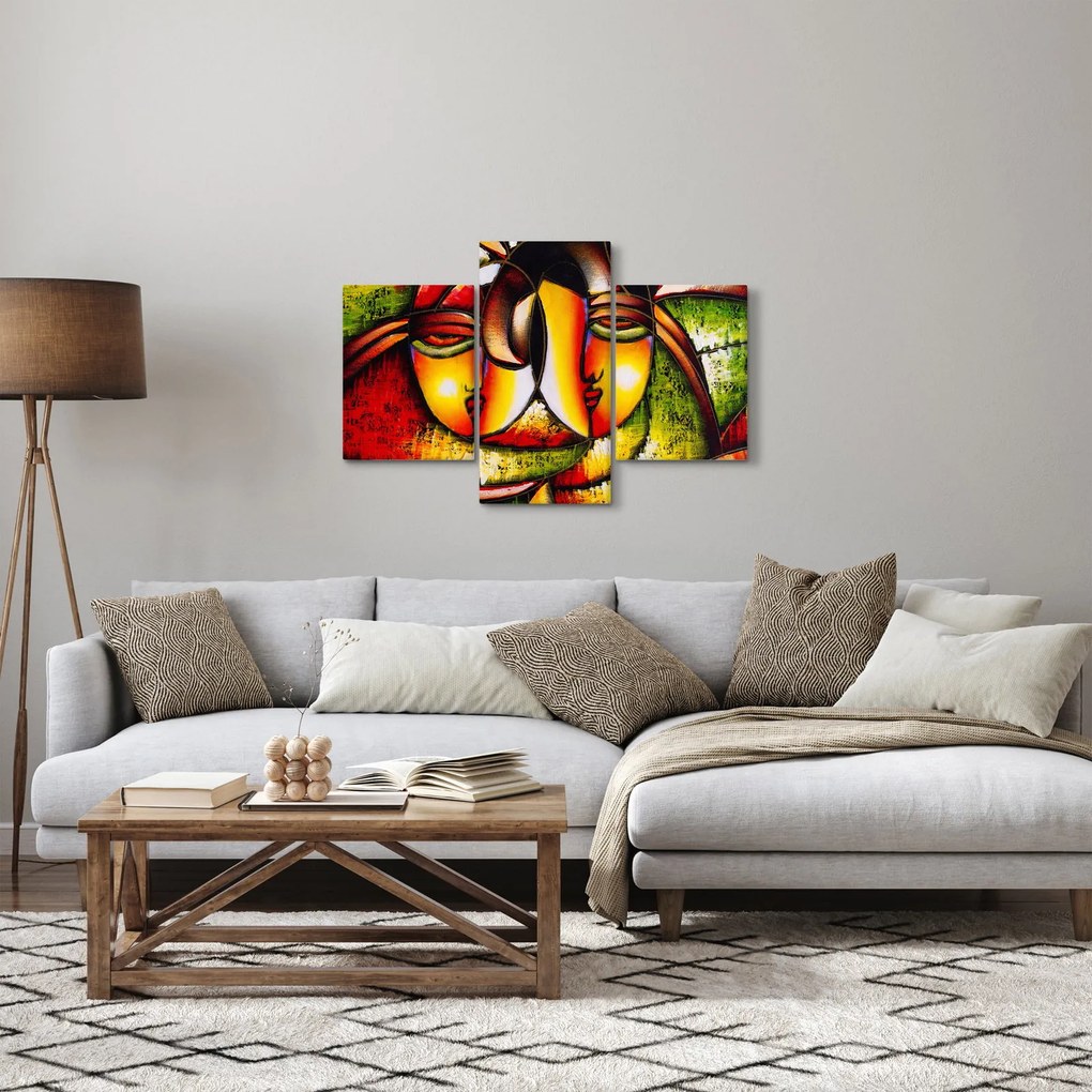 Obraz - Olejomaľba, abstraktné tváre (90x60 cm)