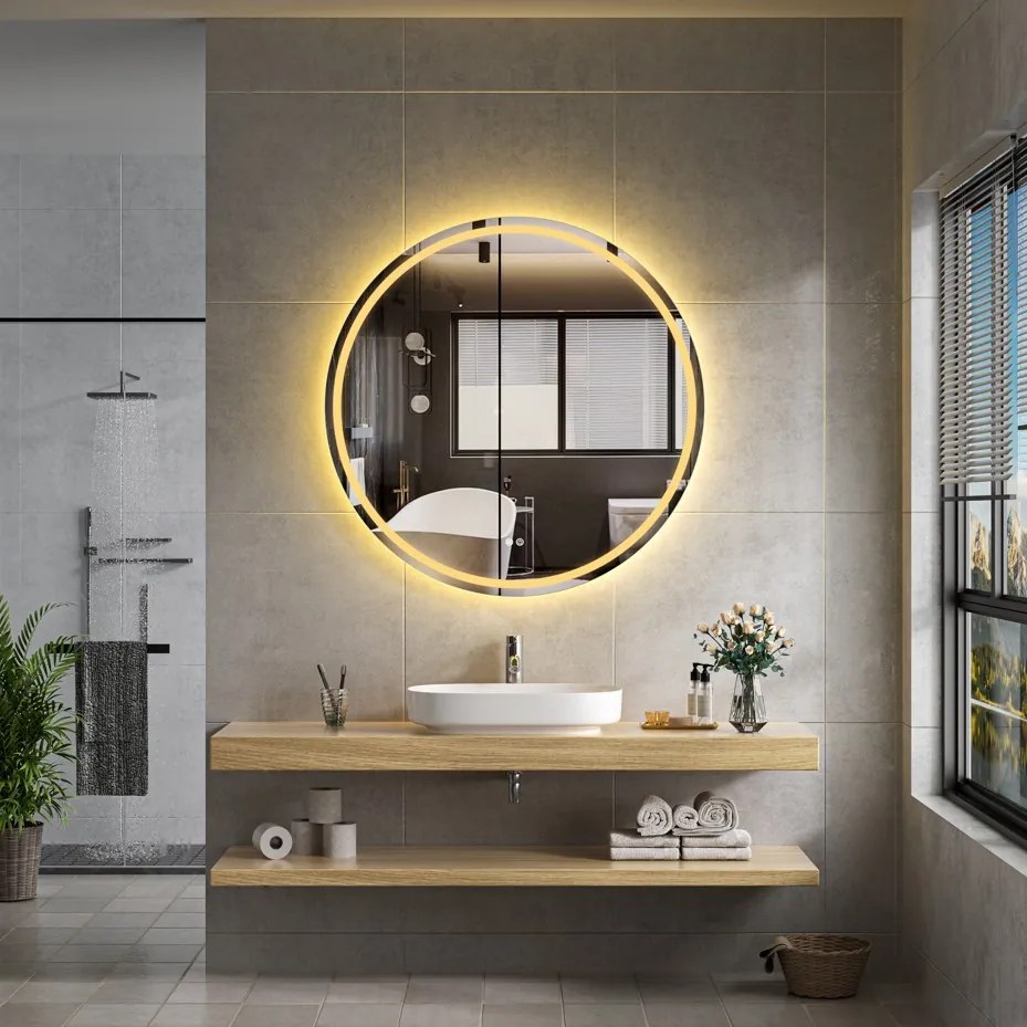 Erga Carla, okrúhle LED zrkadlo 120cm, 2760 lm, 3 farby svetla, ERG-V01-208-1212