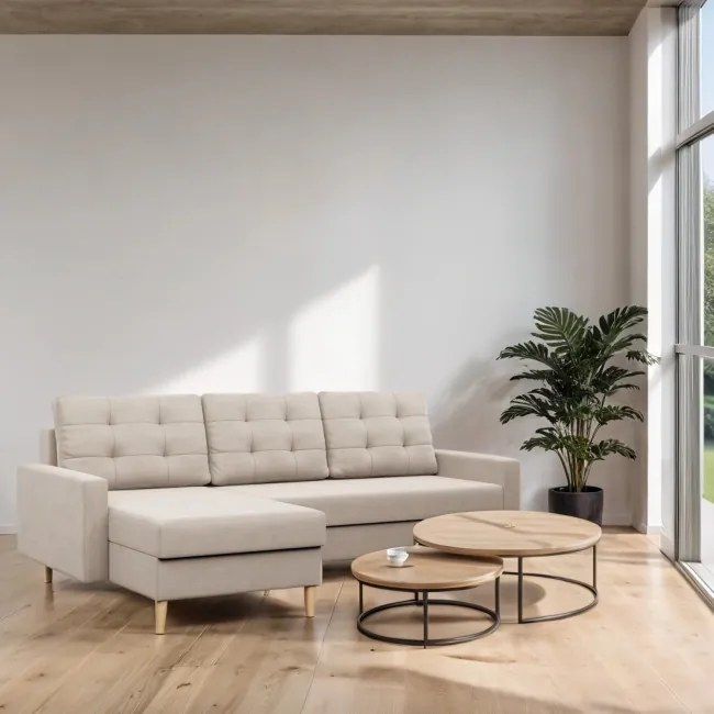 Rohová rozkladacia sedačka BLANK Elegant béžová