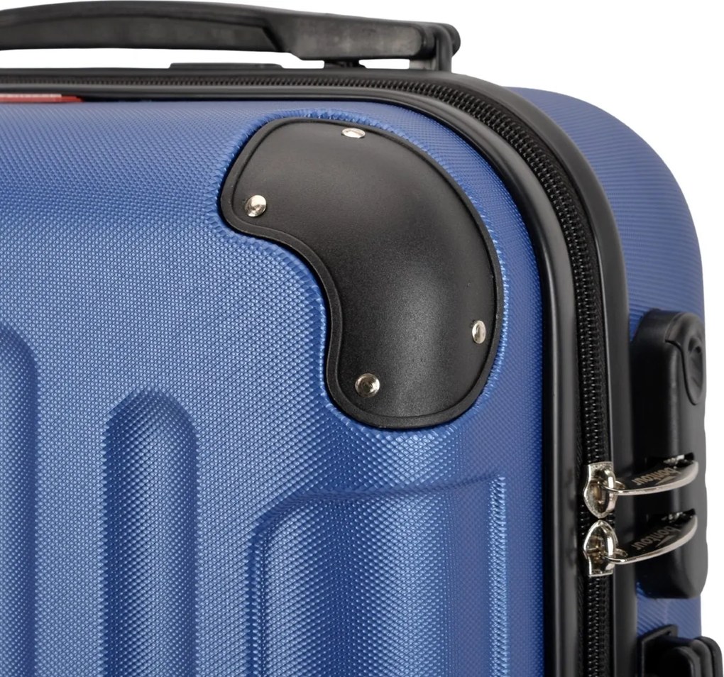 Stredný kufor so 4 kolieskami 65x44,5x27 cm, veľkosť M, modrá farba