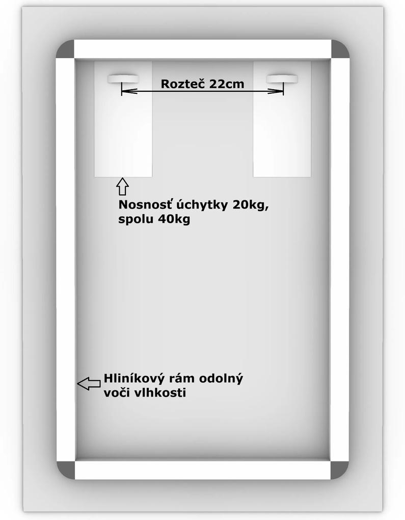 LED zrkadlo Romantico 70x100cm studená biela - diaľkový ovládač Farba diaľkového ovládača: Biela