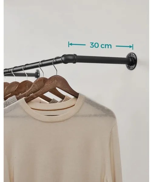 Nástenný vešiak na ramienka LINEA čierny