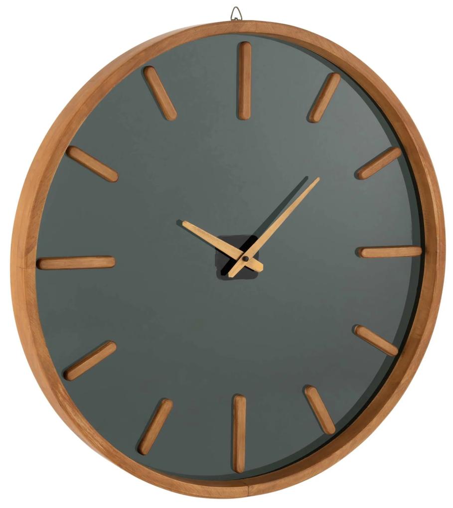 Dřevěné černohnědé hodiny Herve - Ø80*5 cm