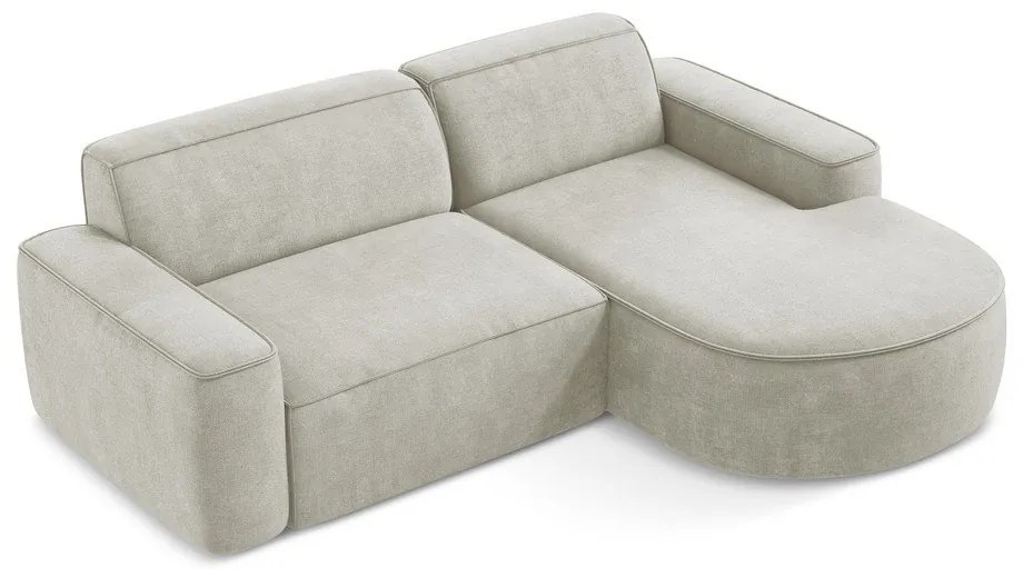 Krémová ženilková rohová pohovka (pravý roh/s leňoškou) Omao – Makamii